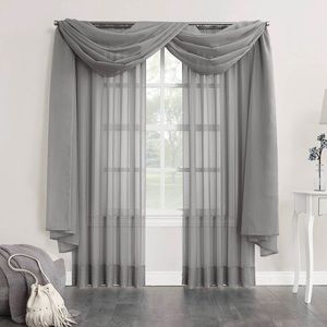 Emily sheer voile window curtain scarf